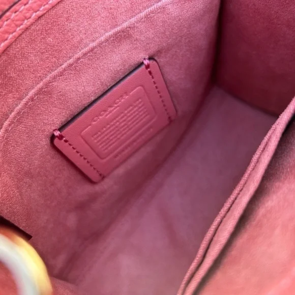 Coach Mini Pepper Crossbody Pebbled Leather Bag Crossbody | Taffy | C6778 - Picture 15 of 16